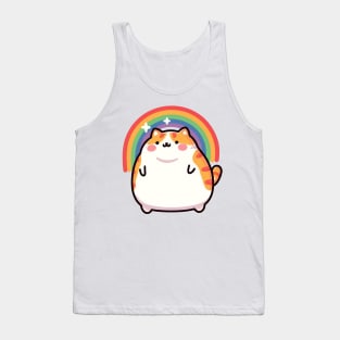 Chubby cat rainbow Tank Top